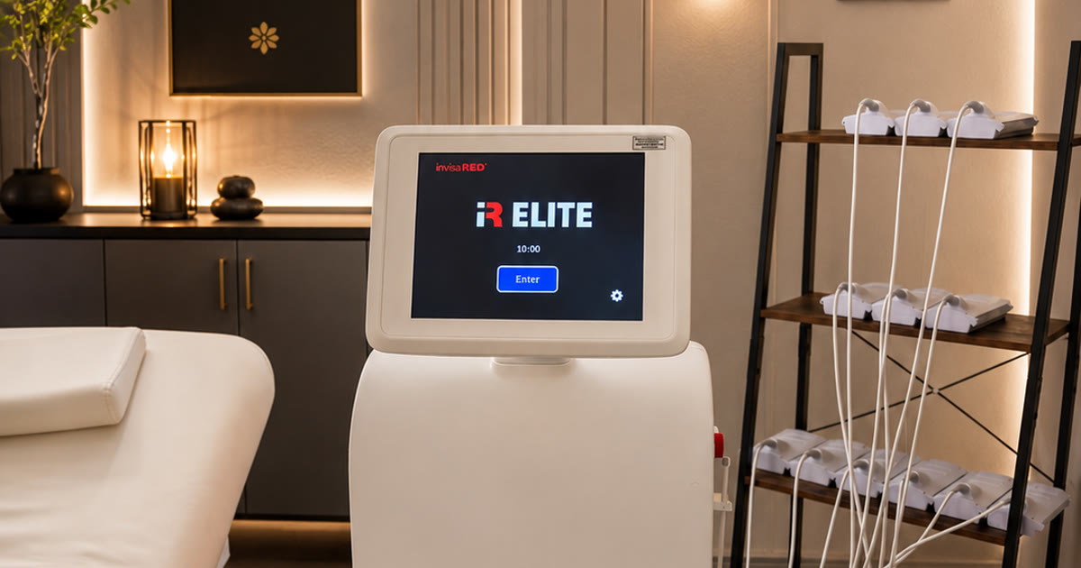 The InvisaRED iR Elite red light body contouring unit used for non-surgical body contouring in Bowie, MD