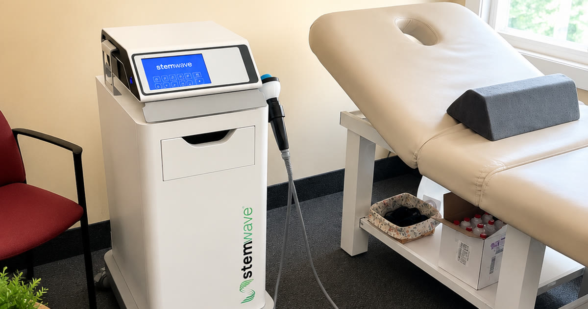 StemWave acoustic wave treatment room at Total Wellness Chiropractic in Bowie, MD